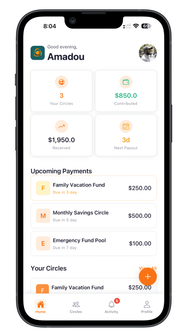 Susu App - Home Dashboard